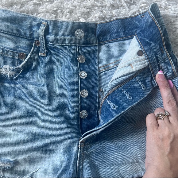 Agolde Vintage High Rise Distressed Dee Jean Shorts 23 - Picture 12 of 14